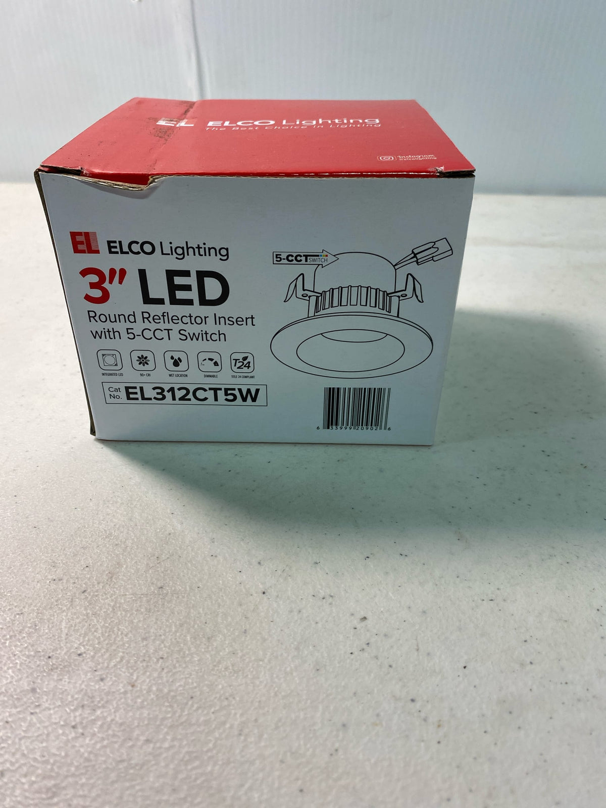 Elco EL312CT5W 3" Integrated LED Reflector Recessed Trim - 710 Lumens 5000 Kelvin - White