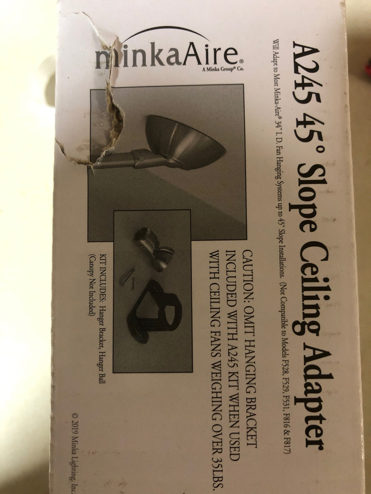 MinkaAire A245-LN Sloped Ceiling Adapter - Liquid Nickel