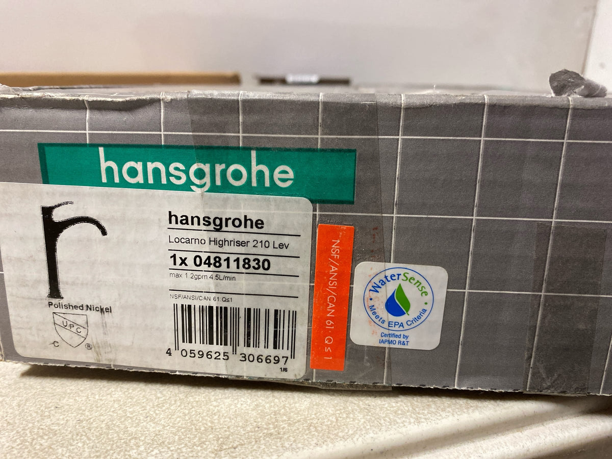 hansgrohe Locarno Transitional Ribbon Spray 1-Handle 1 14-inch Tall Bathroom Sink Faucet in Polished Nickel, 04811830