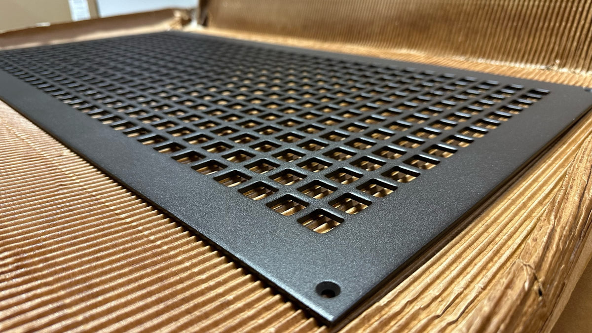 Reggio Registers G1733-SRBH Grid Series 14" x 30" Grille with Mounting Holes - Oil Rubbed Bronze Steel