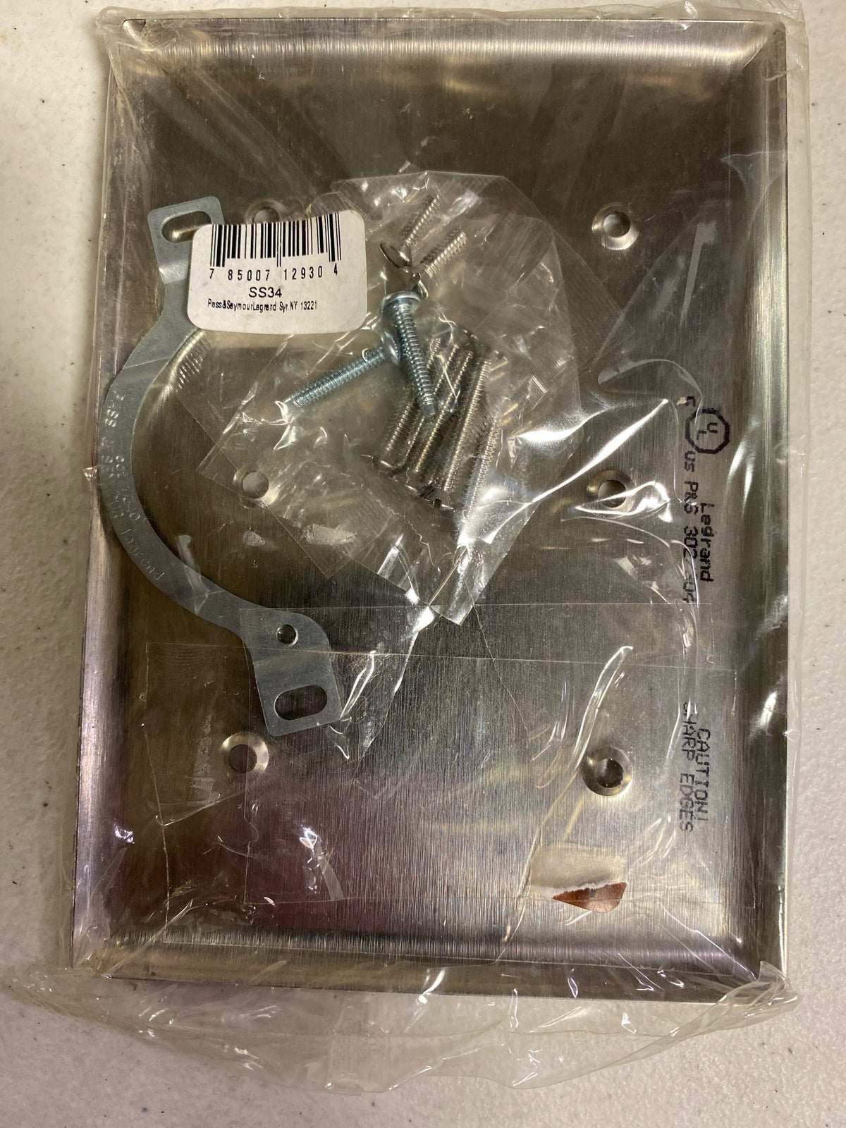 Pass & Seymour SS34 3-Gang Stainless Steel Wall Plate Blank