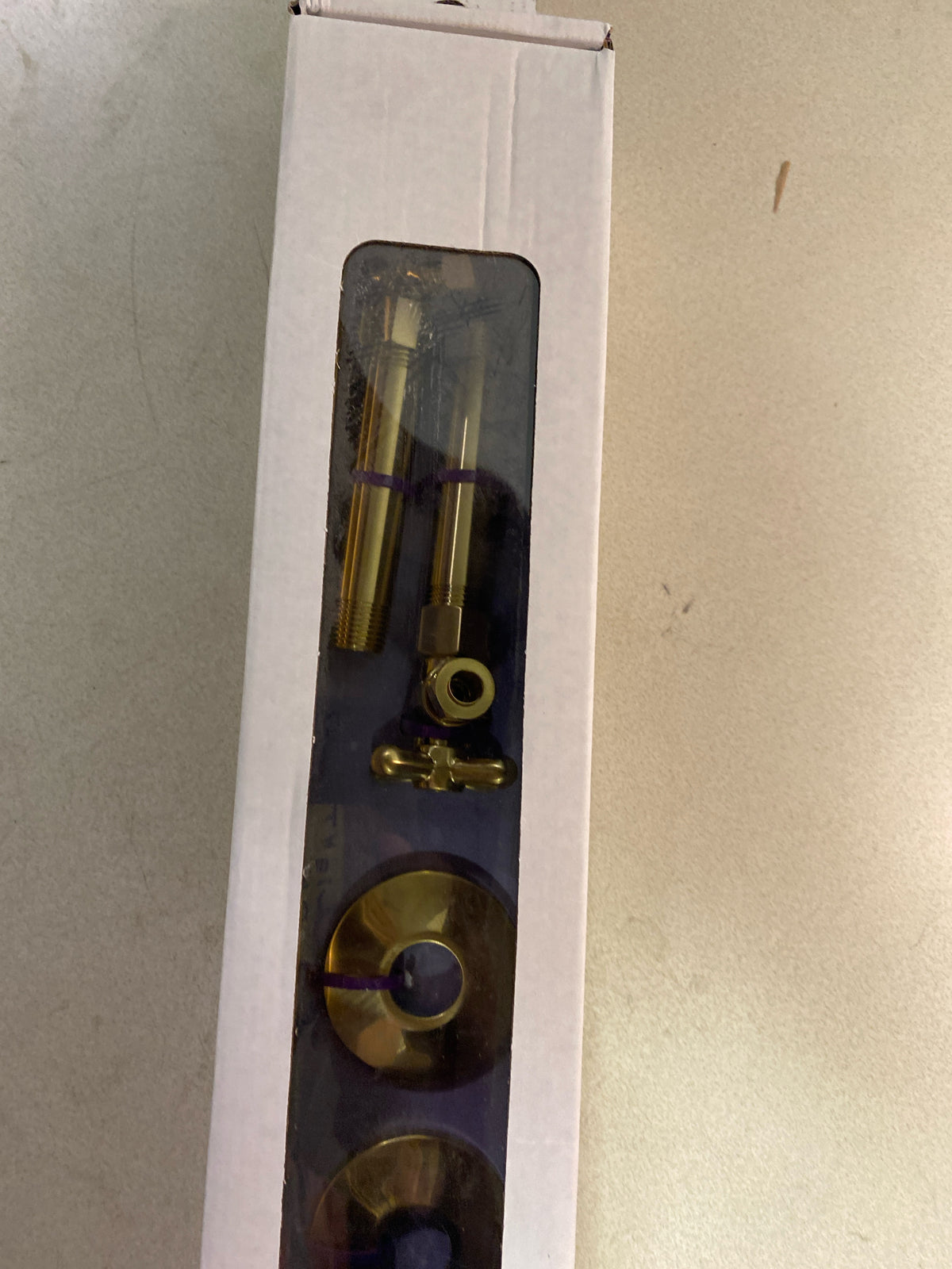 Jaclo 616-62-SB Quarter Turn Angle Pattern 1/2" IPS x 3/8" O.D. Faucet Supply Kit with Standard Cross Handle, 20" Supply Tubes, and Escutcheons - Satin Brass