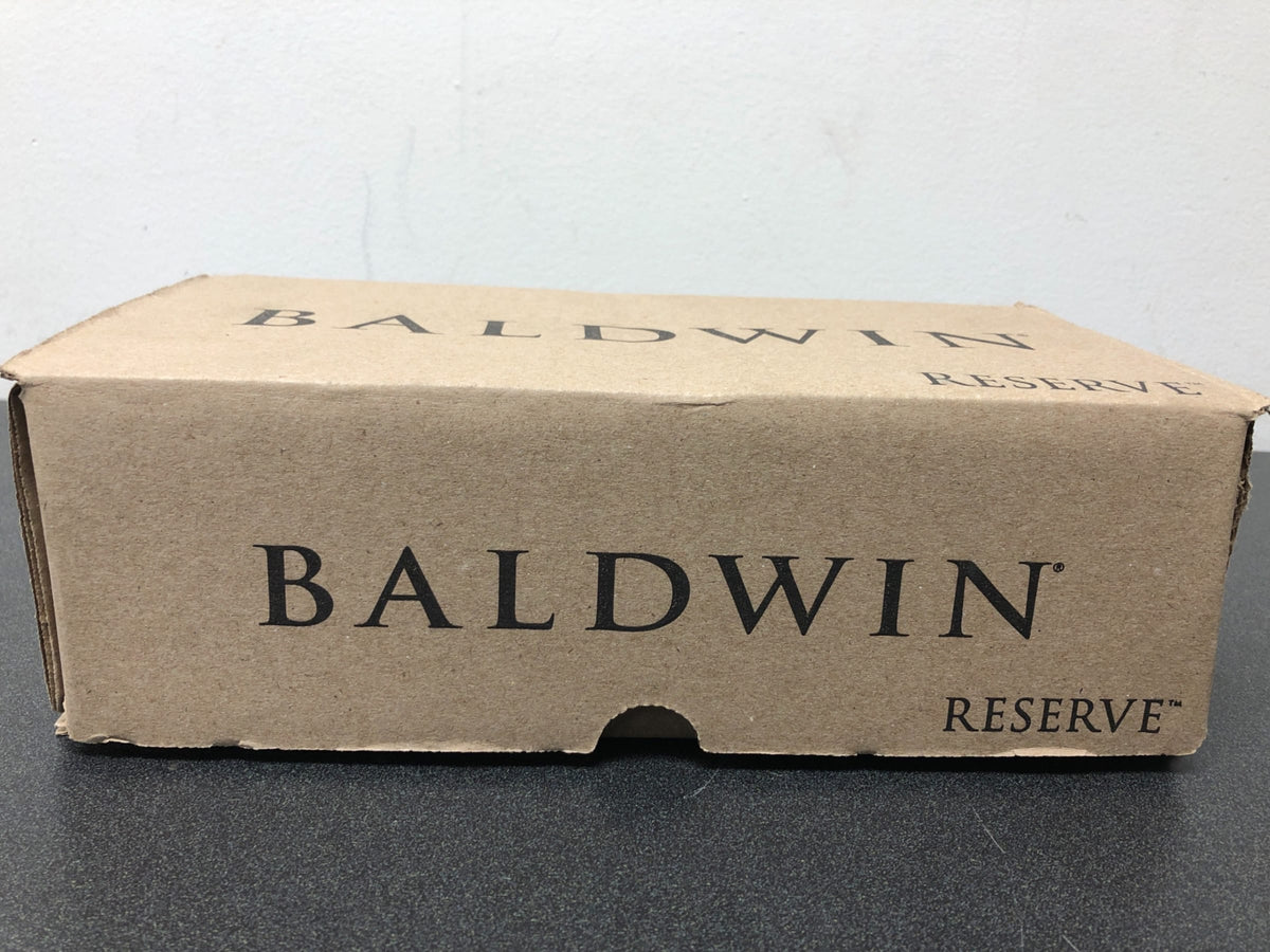 Baldwin ENSQUCFR044 Square Single Cylinder Keyed Entry Door Lever Set with 5 Inch Rectangle Rose from the Reserve Collection - Lifetime Satin Brass