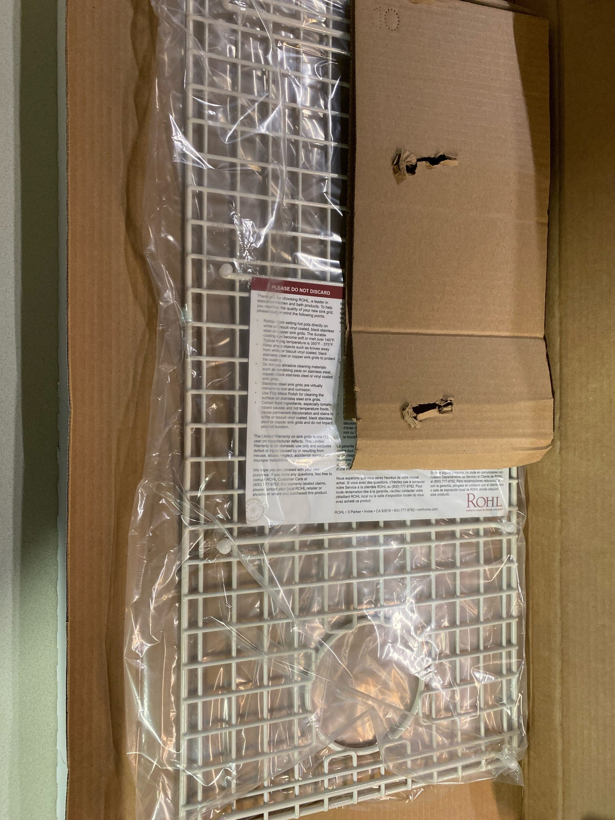 Rohl WSGALUM3319WSBS Wire Sink Grid for ALUM3316WS Kitchen Sink BISCUIT New!