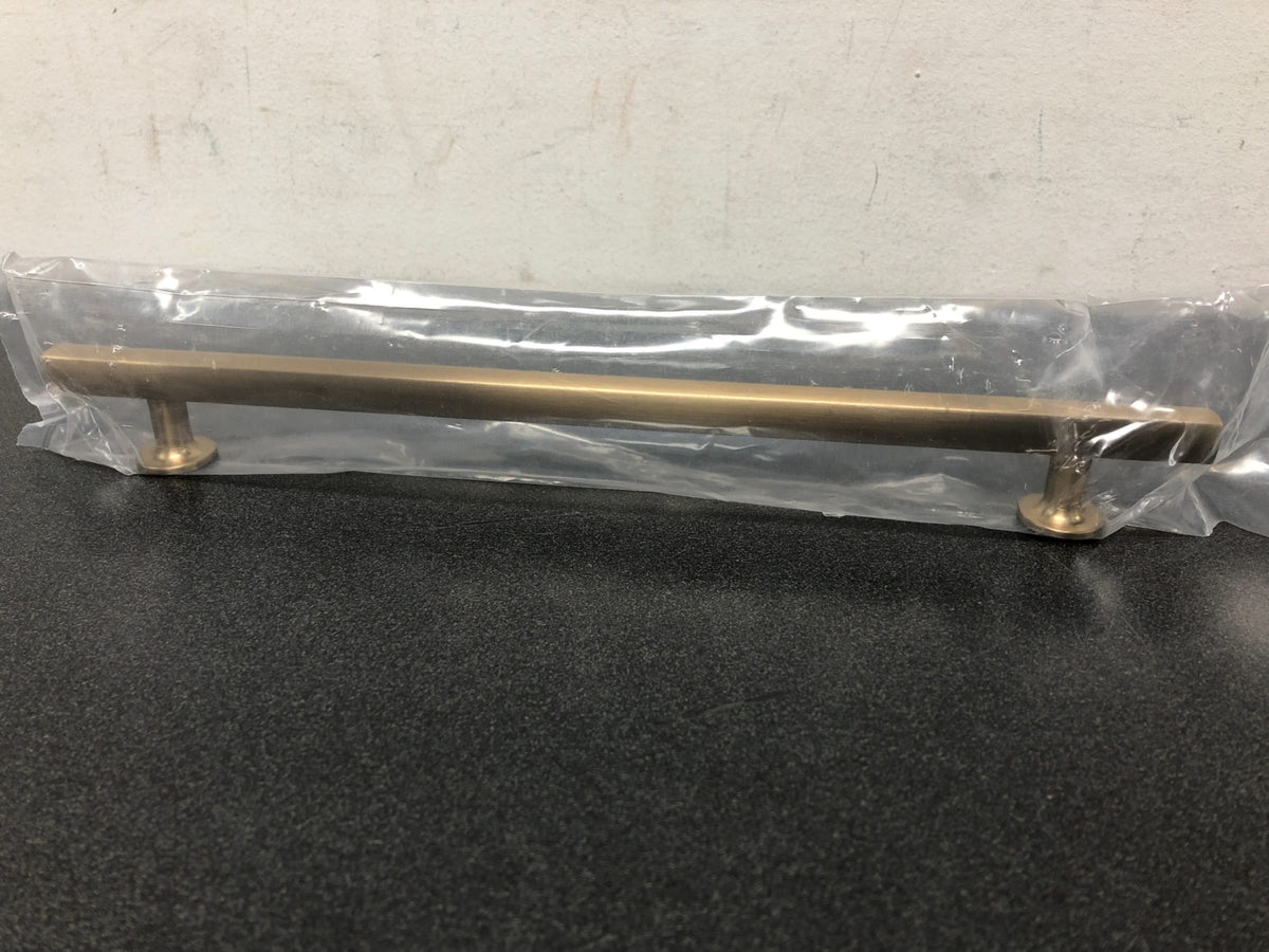 Emtek 86677US4 Freestone 10 Inch Center to Center Bar Cabinet Pull from the Urban Modern Collection - Satin Brass