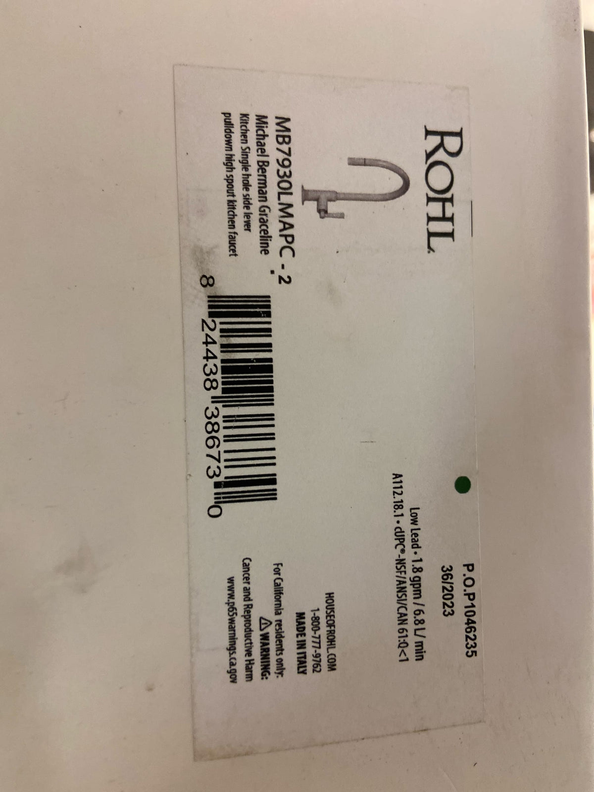 Rohl MB7930LMAPC-2 Graceline Kitchen Sink Faucets, Polished Chrome