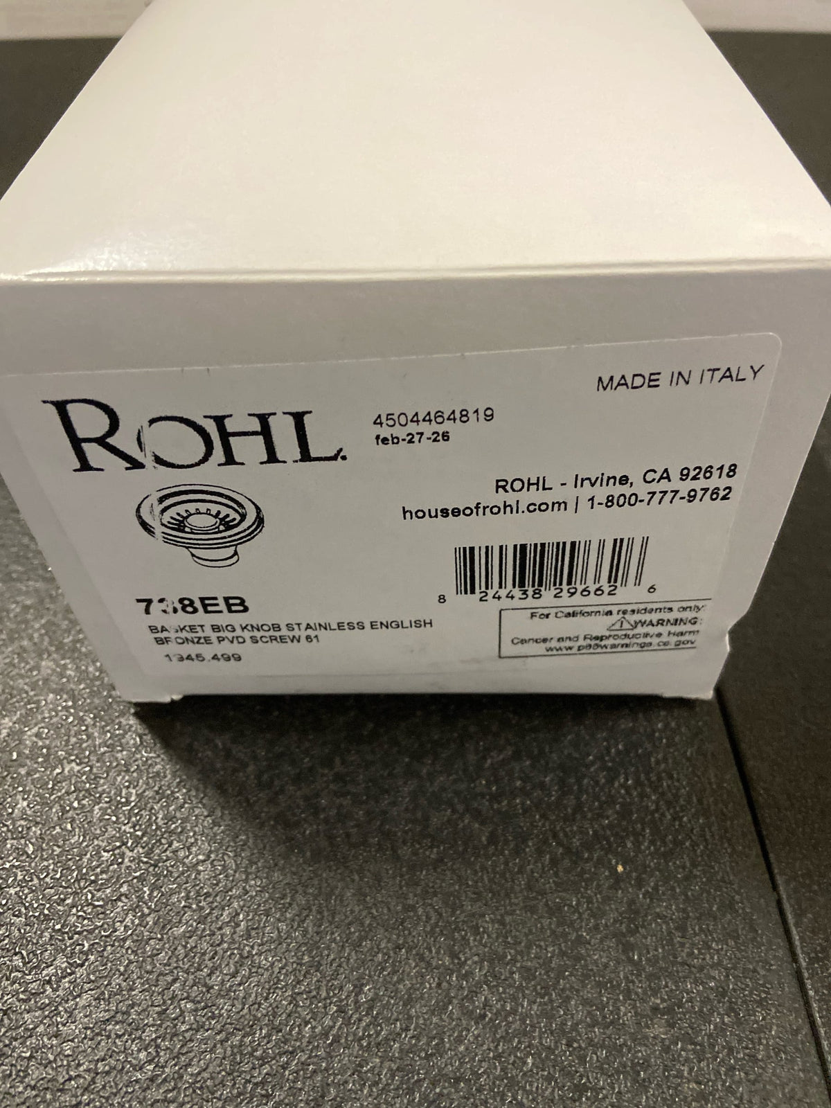 Rohl 738EB 3-1/2" Basket Strainer - Less Remote Pop-Up - English Bronze
