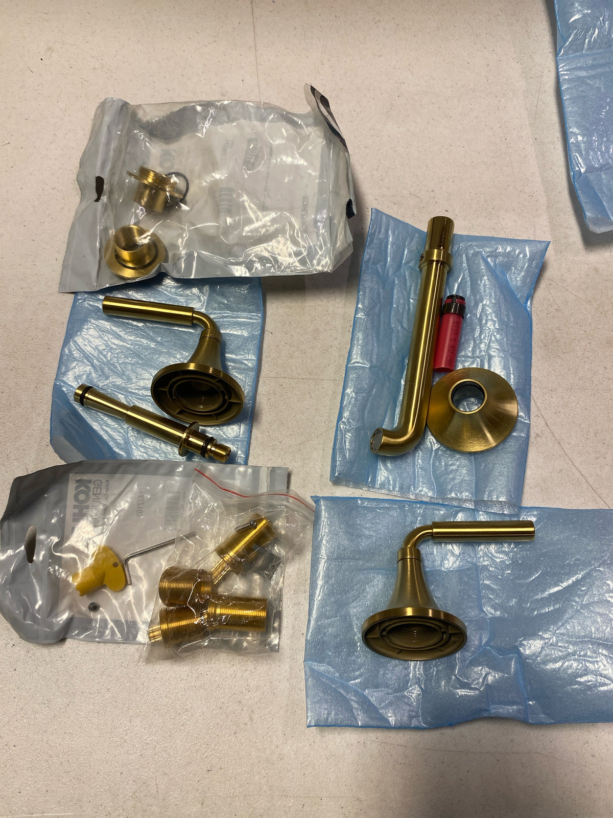 Kohler T26439-4-2MB Tone Wall-Mount 2 Handle Bathroom Sink Faucet Trim Kit in Vibrant Brushed Moderne Brass