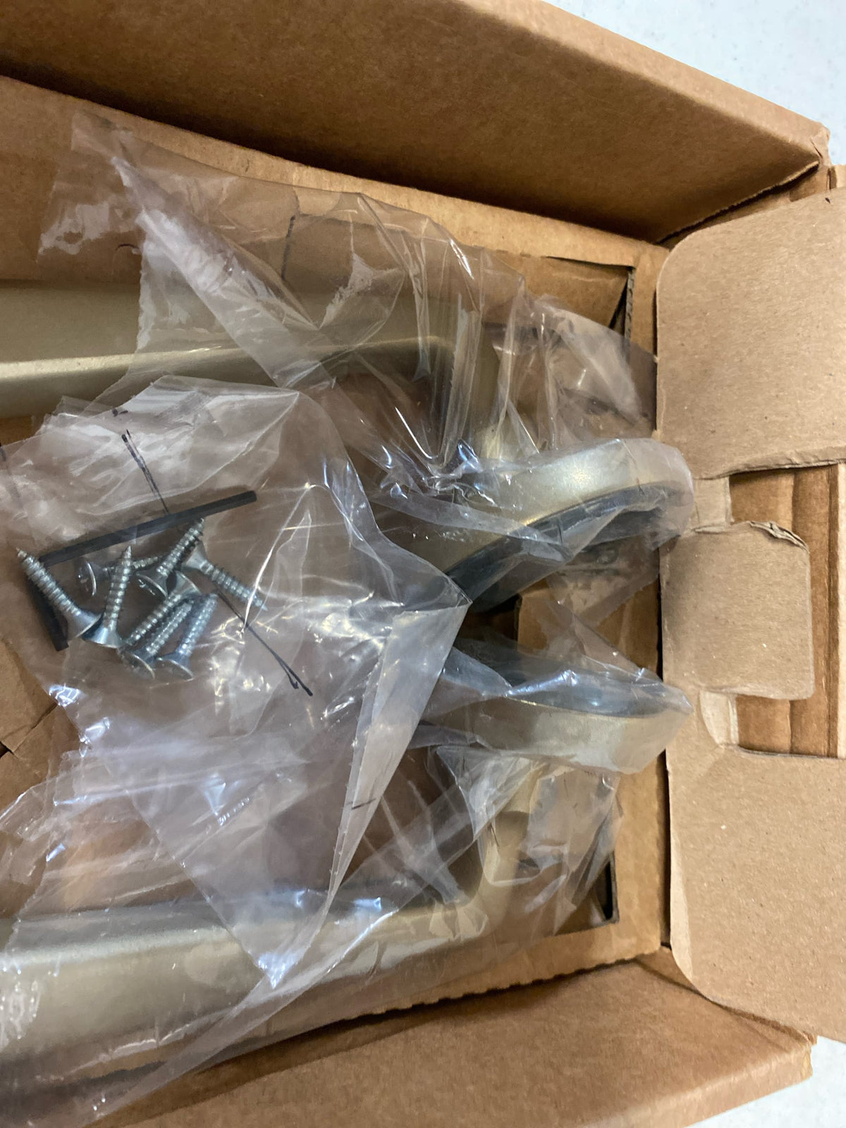 Emtek 705CRTWB Cimarron Reversible Non-Turning Two-Sided Dummy Door Lever Set from the Sandcast Bronze Collection - Tumbled White Bronze