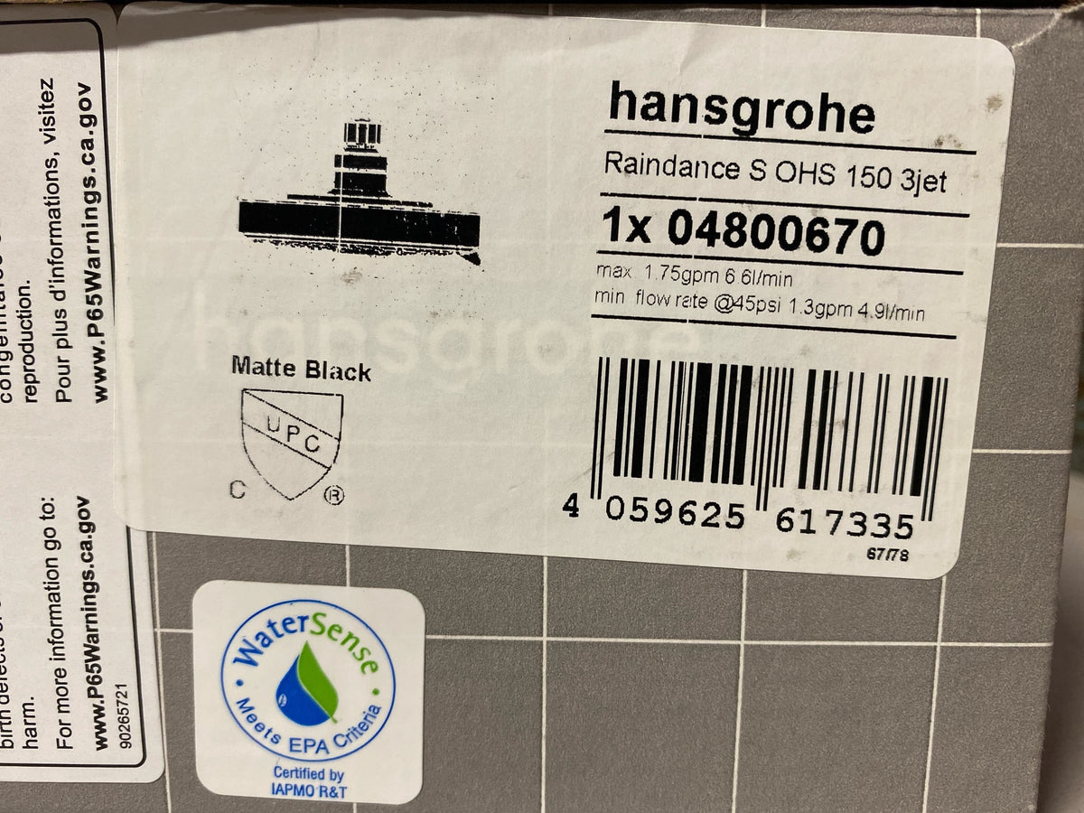 Hansgrohe 04800670 Raindance S 1.75 GPM Multi Function Shower Head - Matte Black