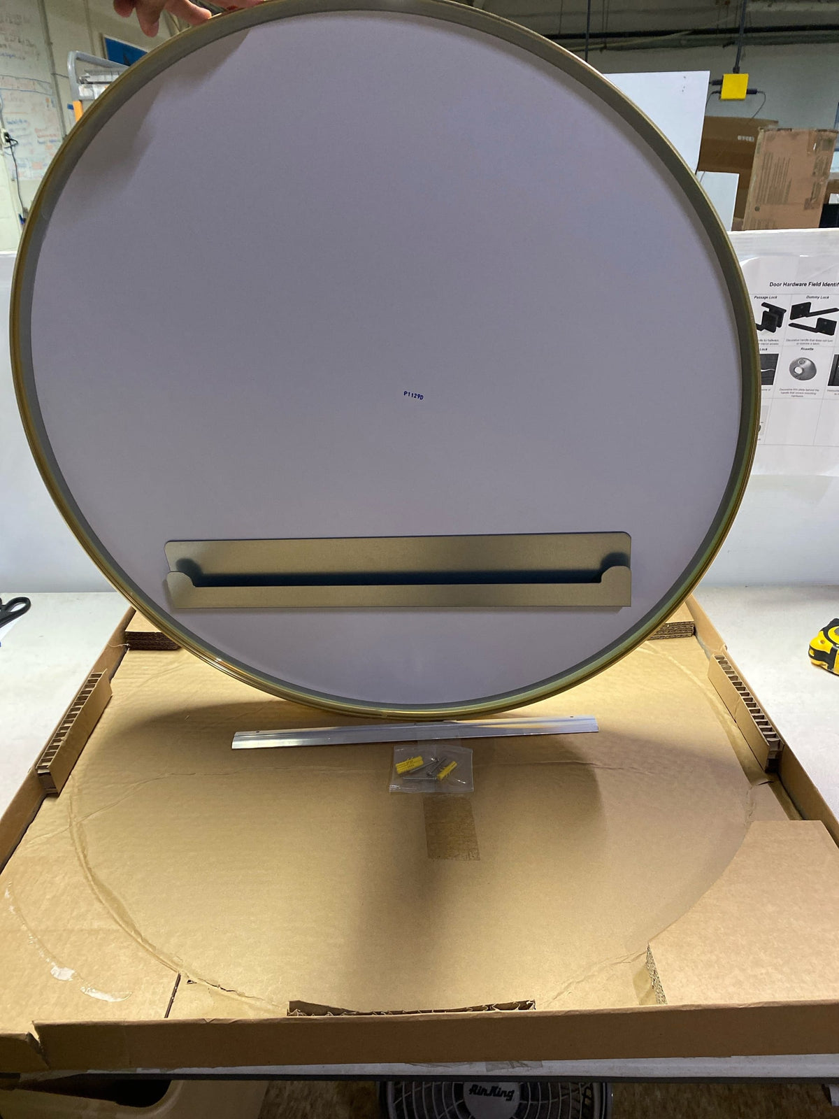 Kohler K-26050-BGL Essential 28-1/8" Diameter Modern Circular Framed Bathroom Wall Mirror - Modern Brushed Gold