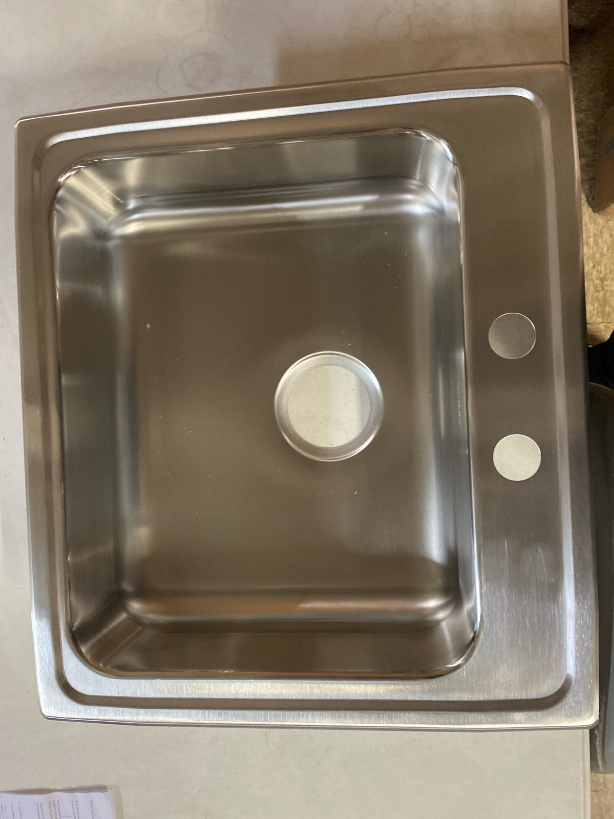 Elkay LRAD2219552 Lustertone 22" Drop In Single Basin Stainless Steel Kitchen Sink - 2 Faucet Holes