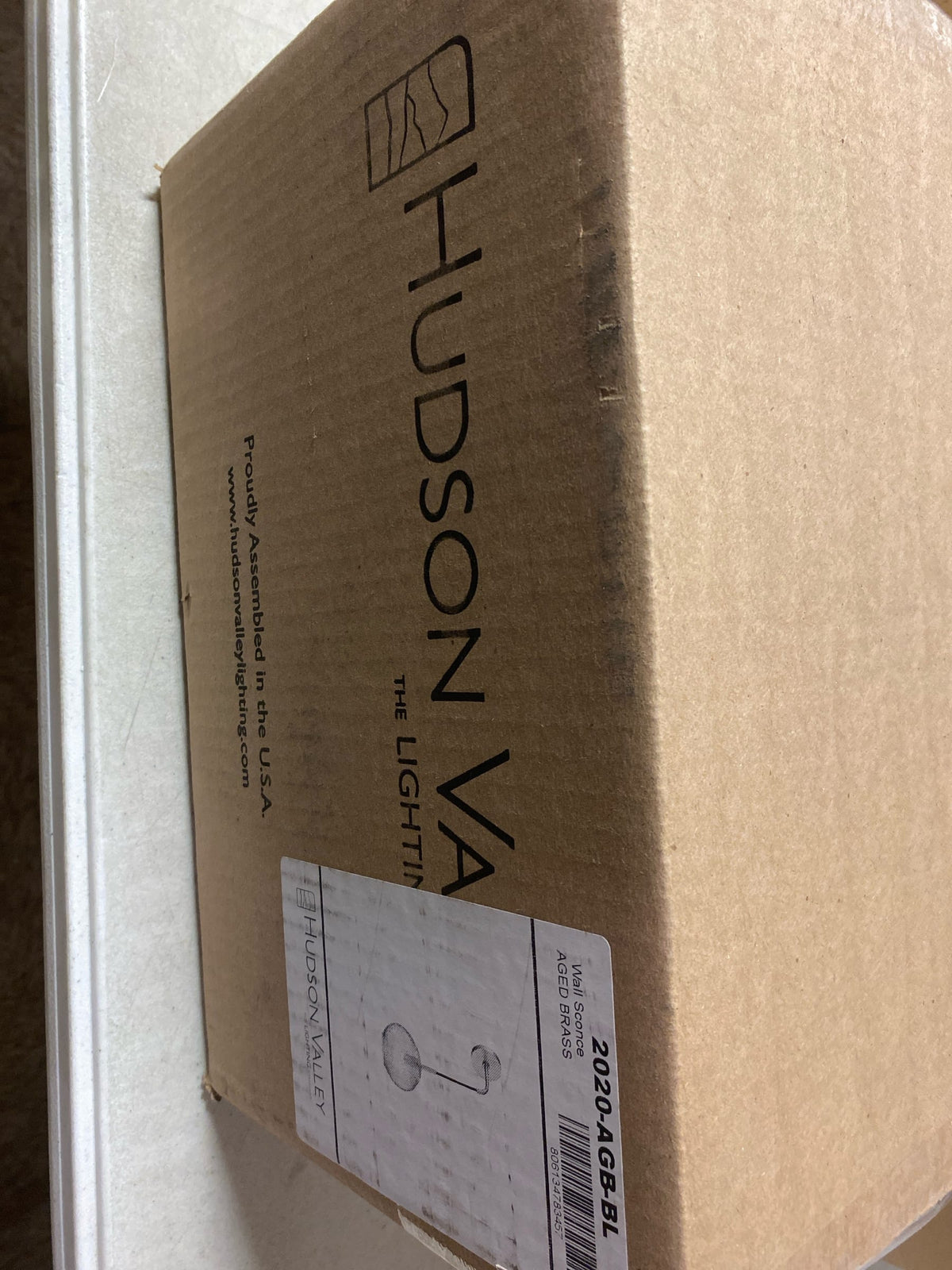 Hudson Valley Lighting 2020-AGB-BL Rousseau - 1 Light Wall Sconce 14 inches Tall and 7 inches Wide - Aged Brass