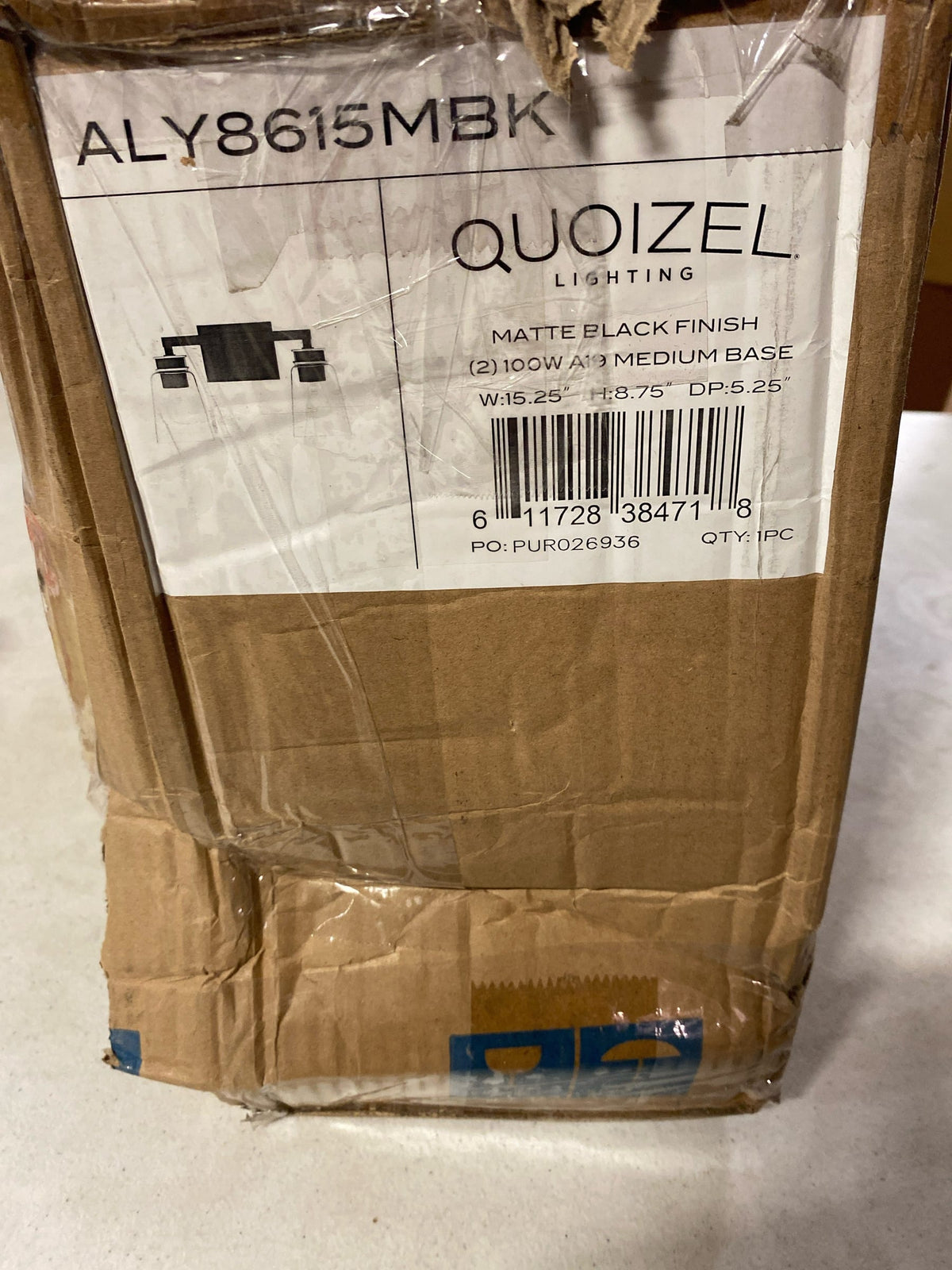 Quoizel ALY8615MBK Almany 2 Light 16" Wide Vanity Light - Matte Black