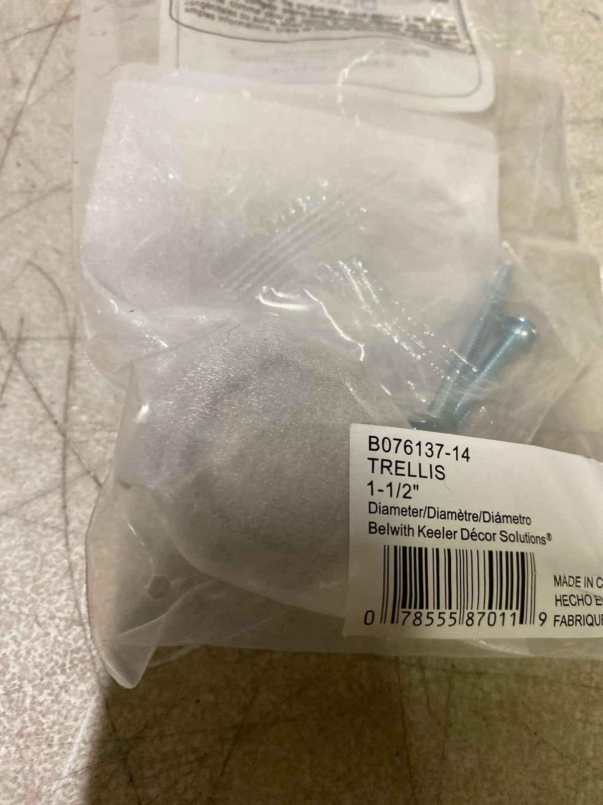 Belwith Keeler B076137-14 Trellis Contemporary 1-1/2" Designer Fluted Edge Cabinet Knob / Drawer Knob - Polished Nickel