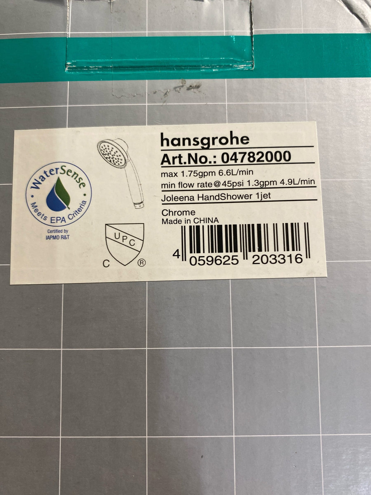 Hansgrohe 04782000 Joleena 1.75 GPM Single Function Hand Shower - Chrome