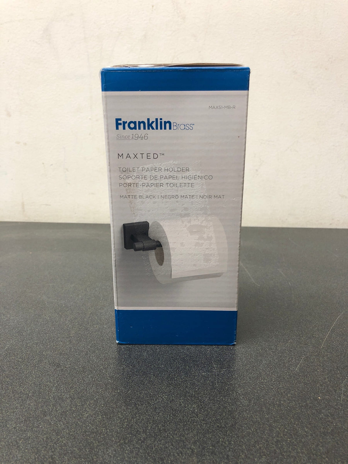 Franklin brass MAX51-MB-R Maxted Single Arm Toilet Paper Holder in Matte Black