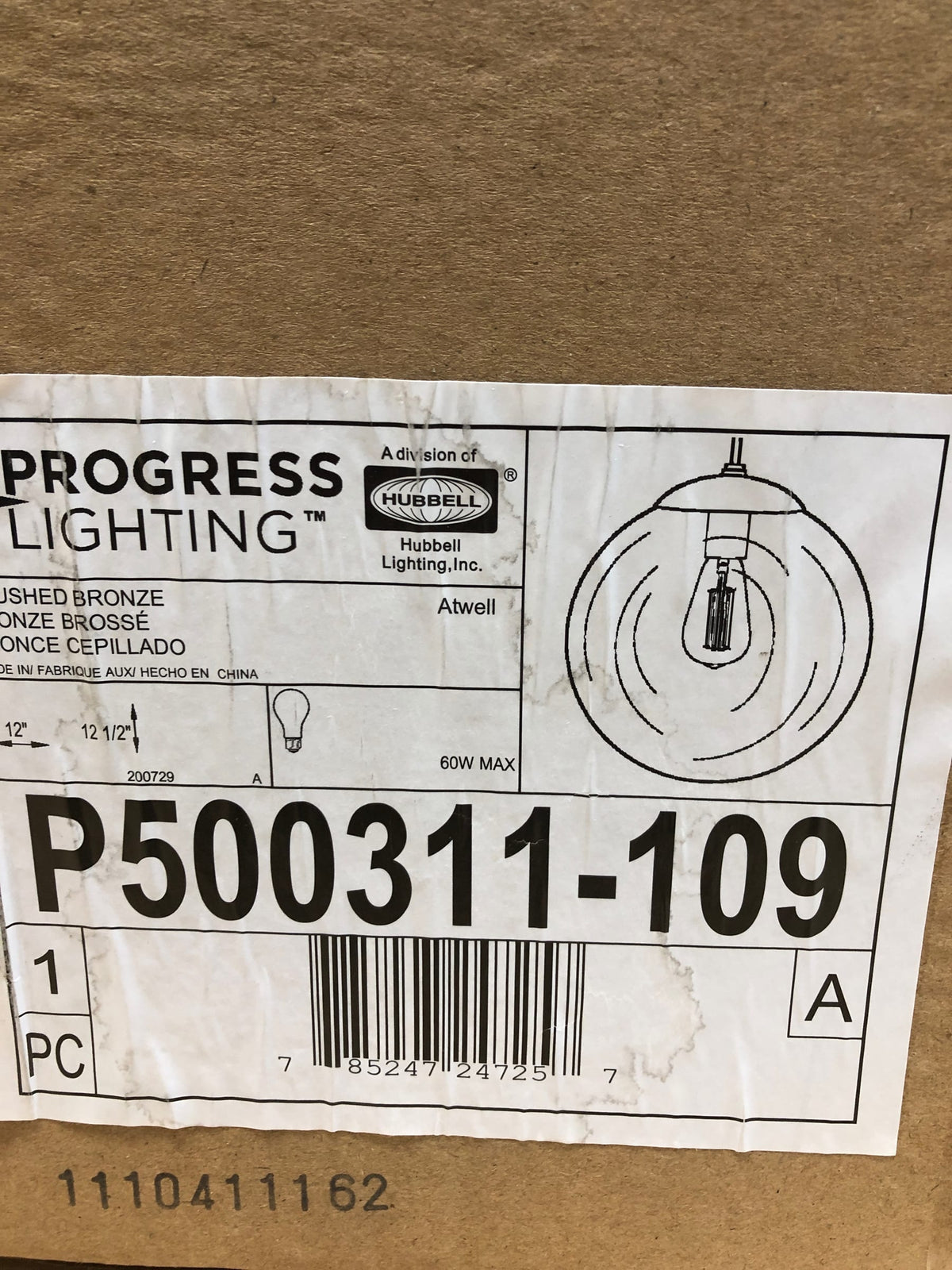 Progress Lighting P500311-109 Atwell 12" Wide Pendant - Brushed Bronze