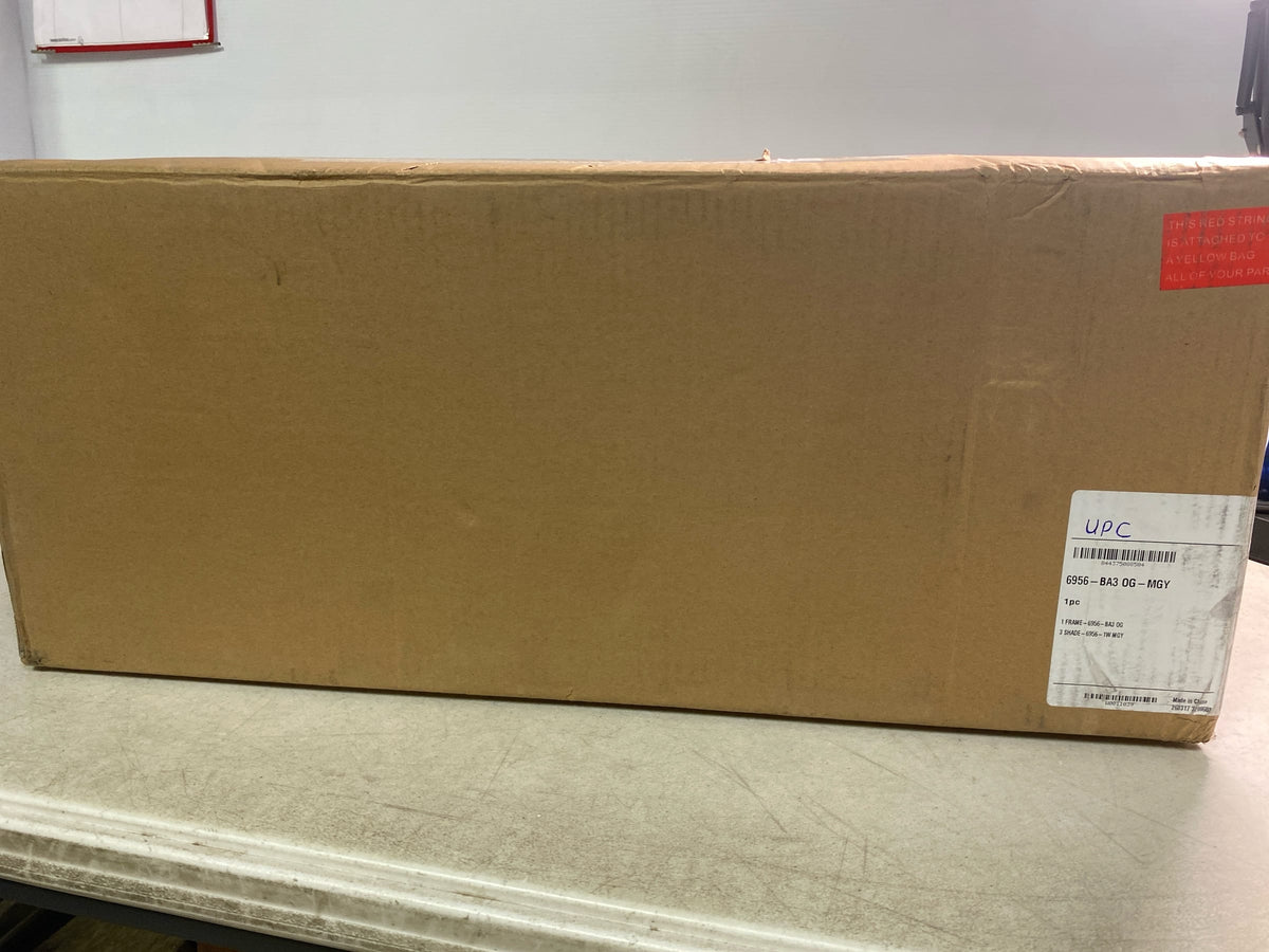 Golden Lighting 6956-BA3 OG-MGY Zoey 3 Light 25" Wide Bathroom Vanity Light with Grey Shades - Olympic Gold