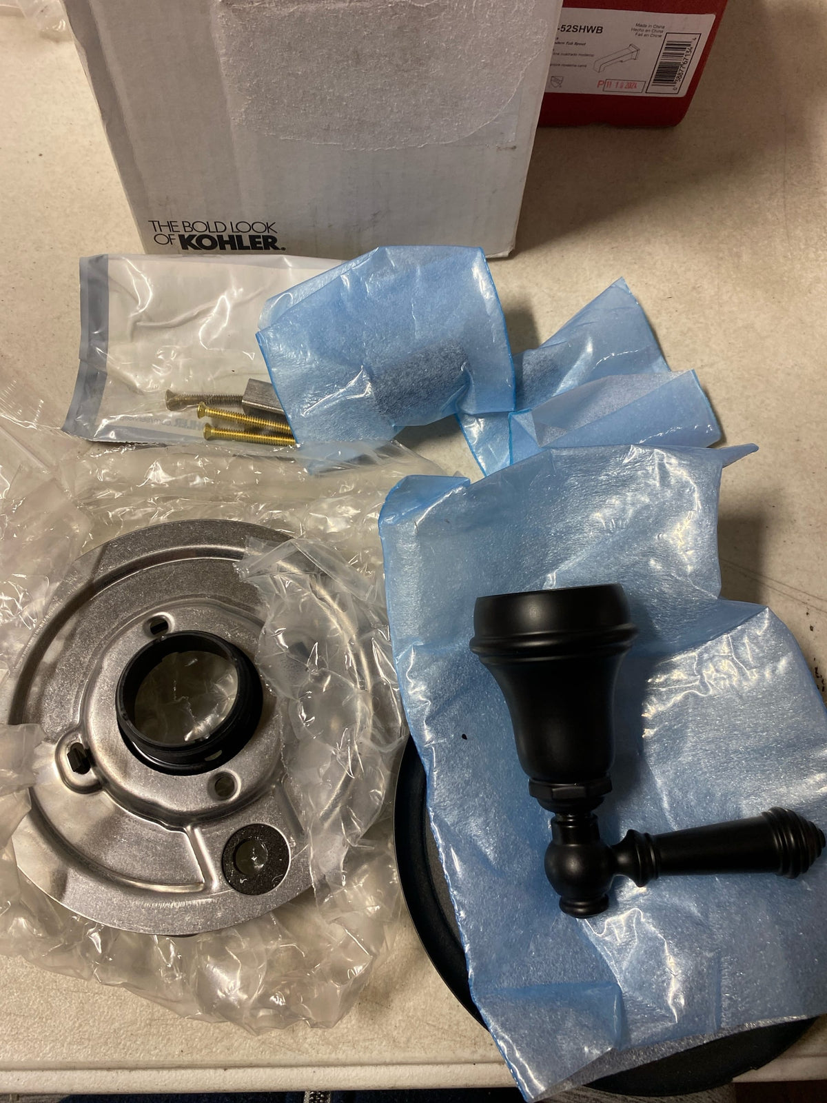 Kohler T72768-4-BL Artifacts Rite-Temp Pressure-Balancing Valve Trim With Push-Button Diverter And Lever Handle in Matte Black