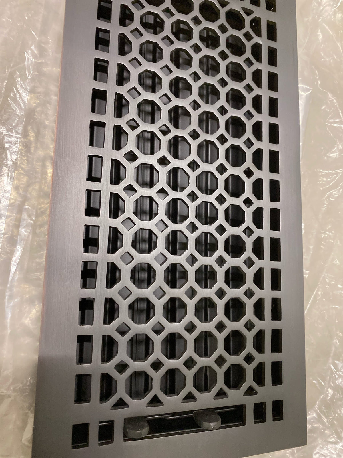 Signature Hardware 401113 Honeycomb Brass Floor Register - 6" x 12" (6-5/8" x 13-1/4" Overall) - Oil Rubbed Bronze