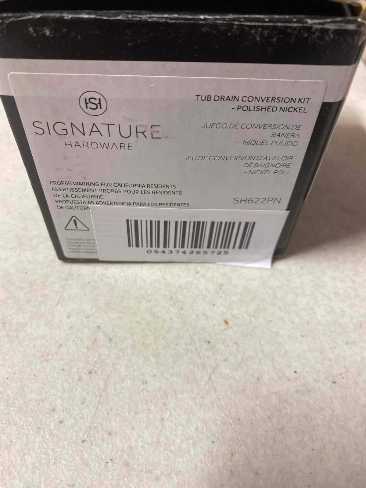 Signature Hardware 446710 Pop-Up Drain with Overflow Cover for Alcove Tub
