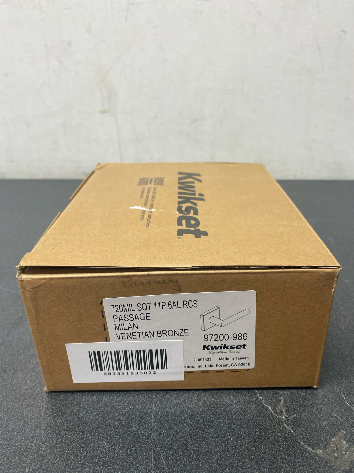 Kwikset 720MILSQT-11P Milan Lever with Square Rose Passage Door Lock with 6AL Latch and RCS Strike Venetian Bronze Finish