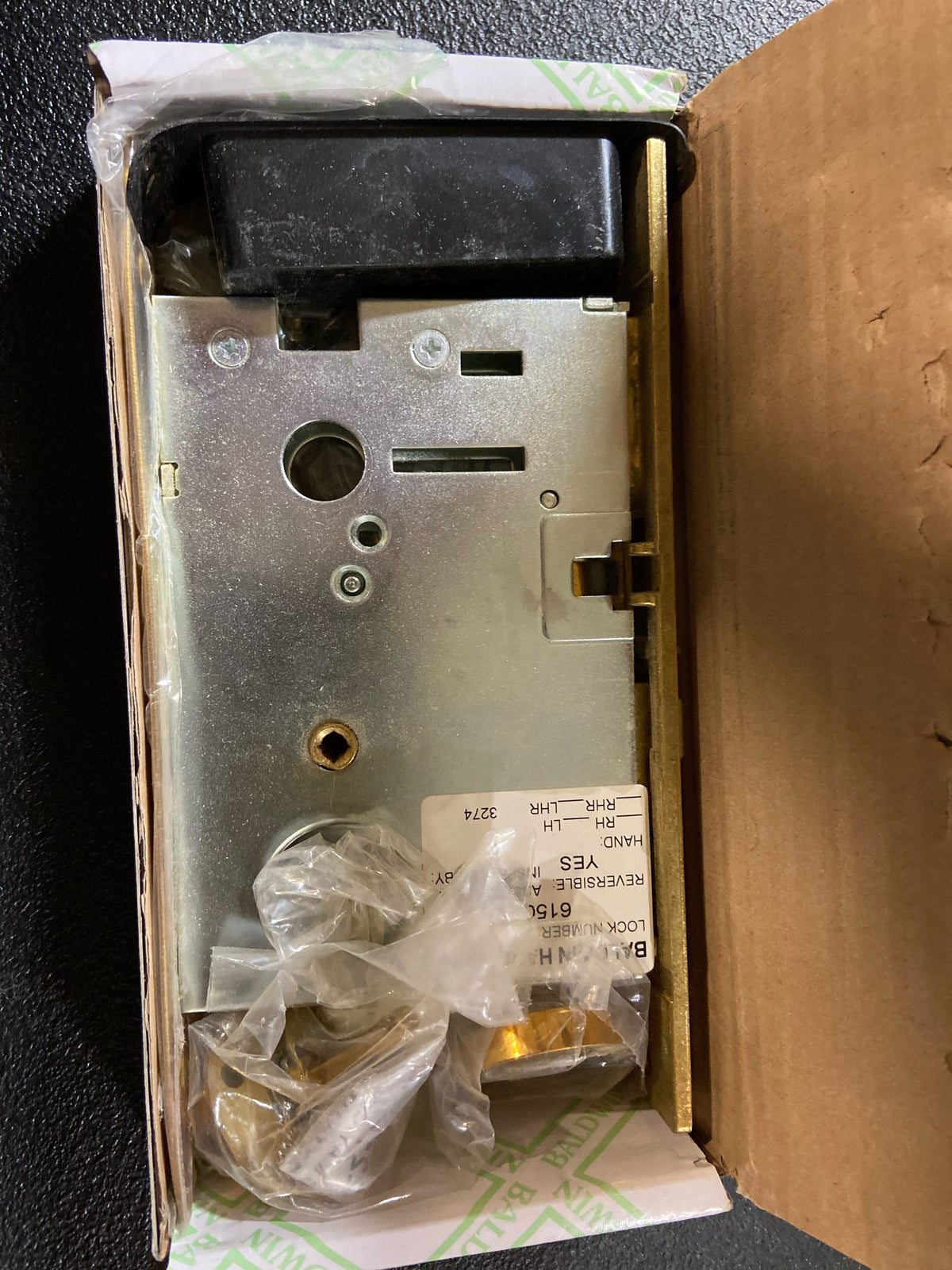 Baldwin 6160031 Turn Piece / Cylinder Mortise Deadlock with 2-3/4" Backset - Non-Lacquered Brass
