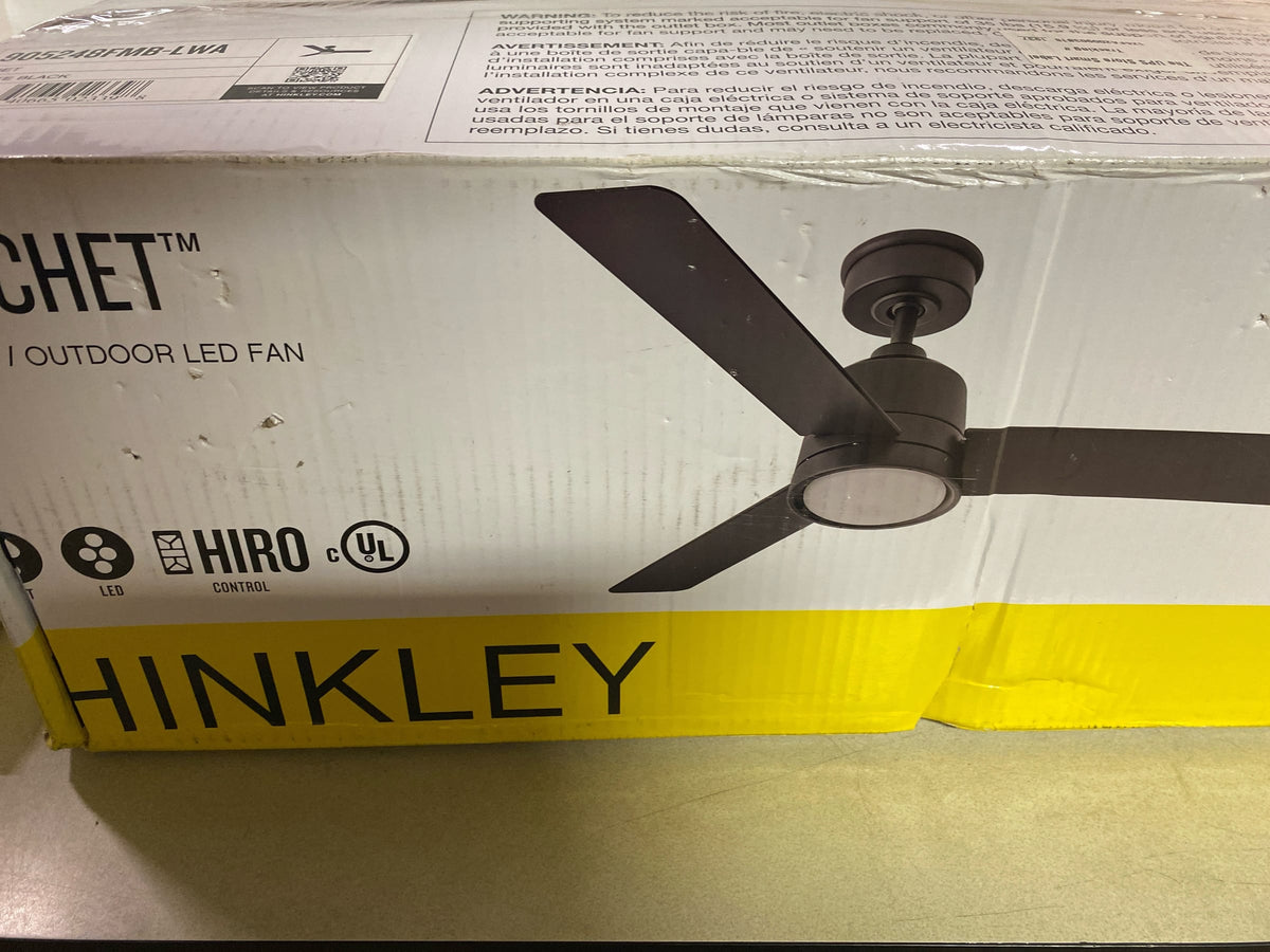 Hinkley Lighting 905248FMB-LWA Chet 48" 3 Blade Smart LED Indoor / Outdoor Ceiling Fan with HIRO Control - Matte Black