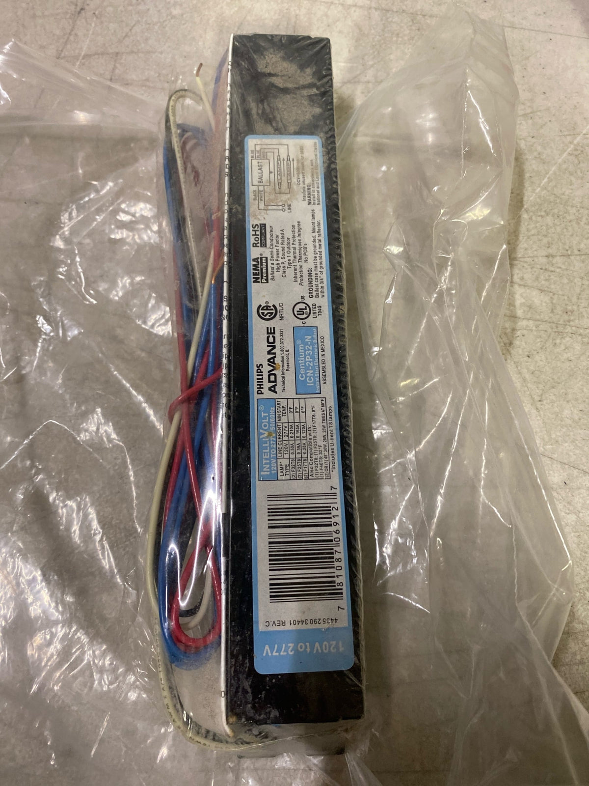 Advance PHILIPS ADVANCE Electronic Ballast, T8, 120/277V, 1 to 2 Bulbs, 32W