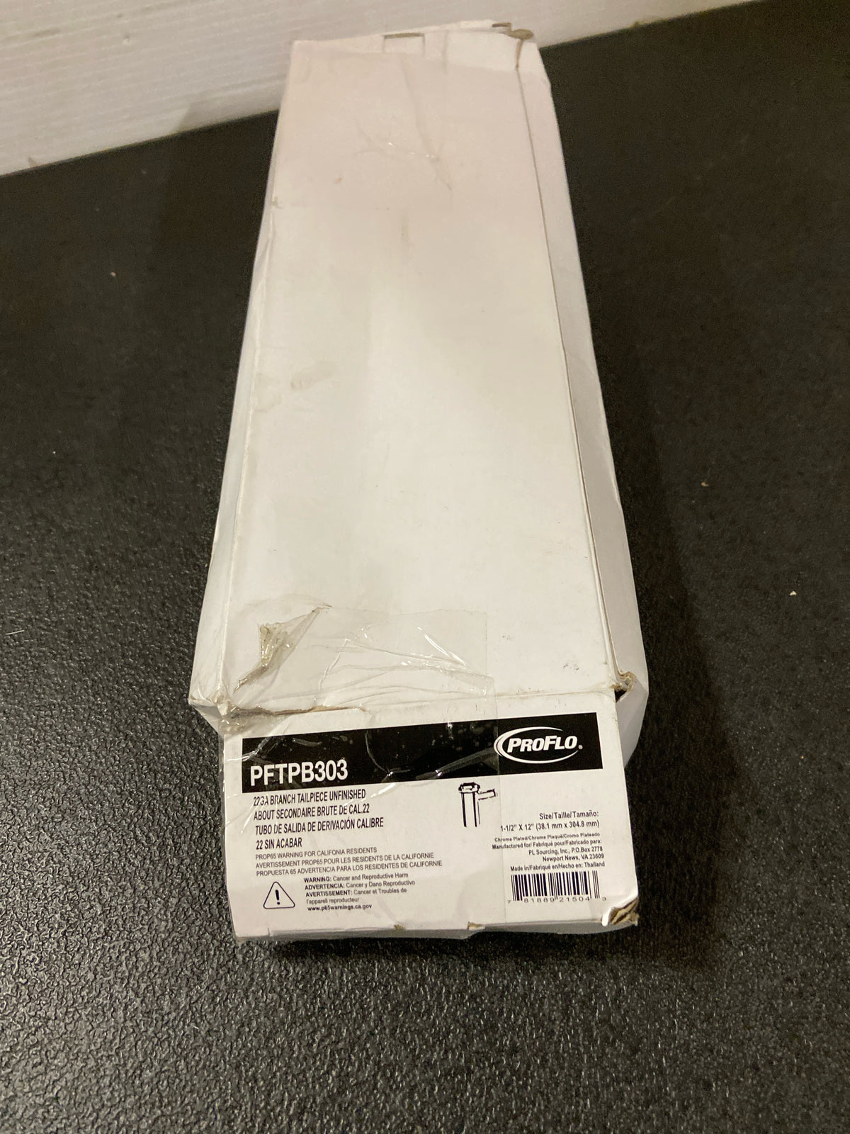 PROFLO PFTPB303 1-1/2" x 12" 22 Gauge Direct Connect Branch Tailpiece with 7/8" OD Branch Connection - N/A