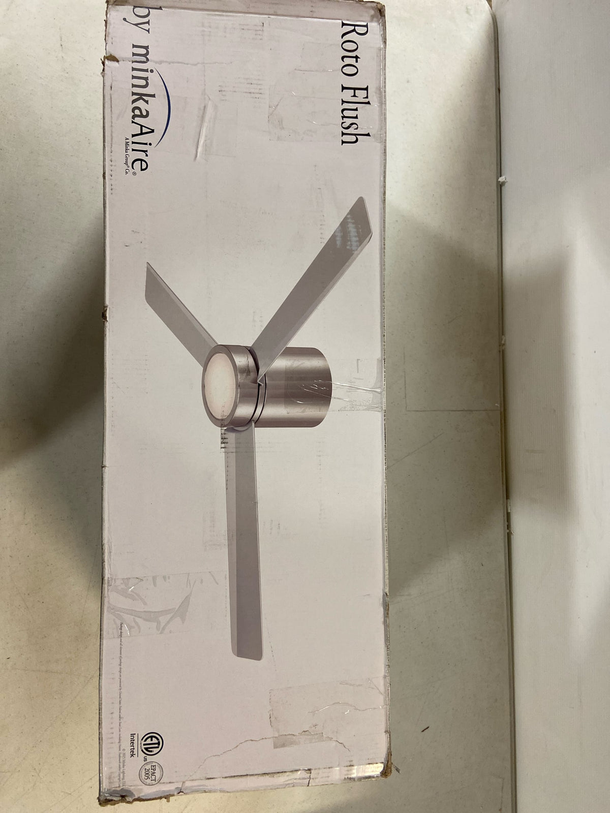 MinkaAire F644L-BN Roto 52" 3 Blade Flush Mount Indoor LED Ceiling Fan with Remote Control Included - Brushed Nickel