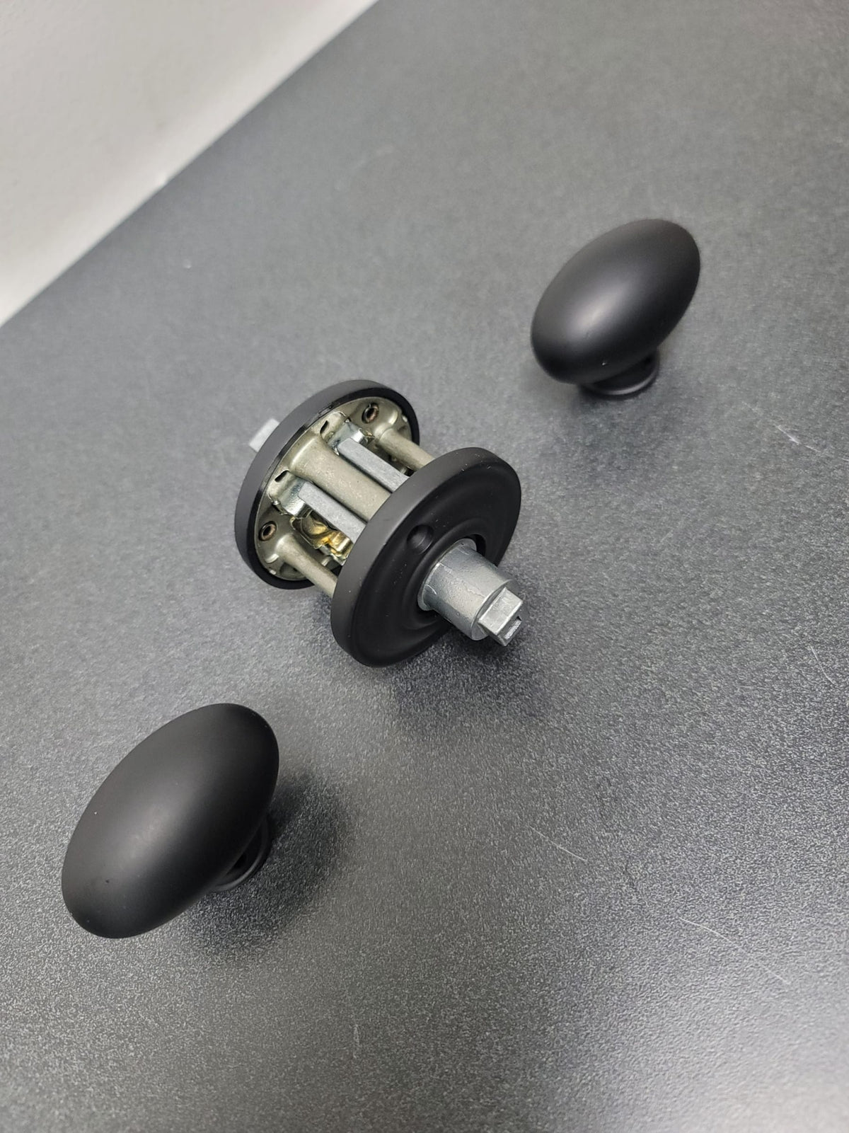 Baldwin PSELLTRR190 Ellipse Passage Door Knob with Round Rose - Satin Black