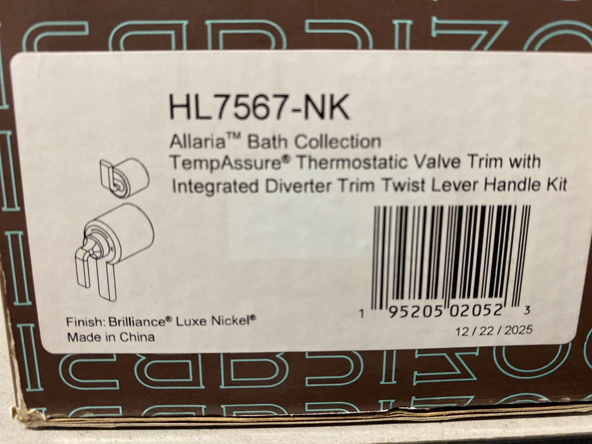 Brizo Allaria: TempAssure Thermostatic Valve Trim with Integrated Diverter Trim Twist Lever Handle Kit - HL7567-NK