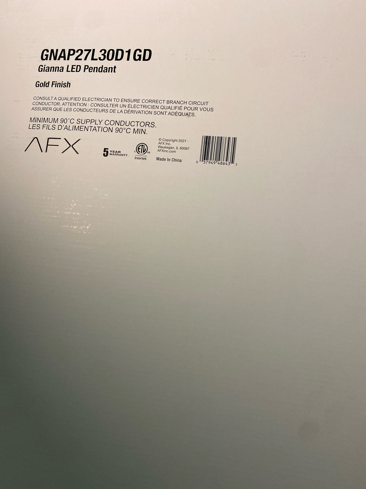AFX Gianna 27" LED Pendant - Satin Nickel