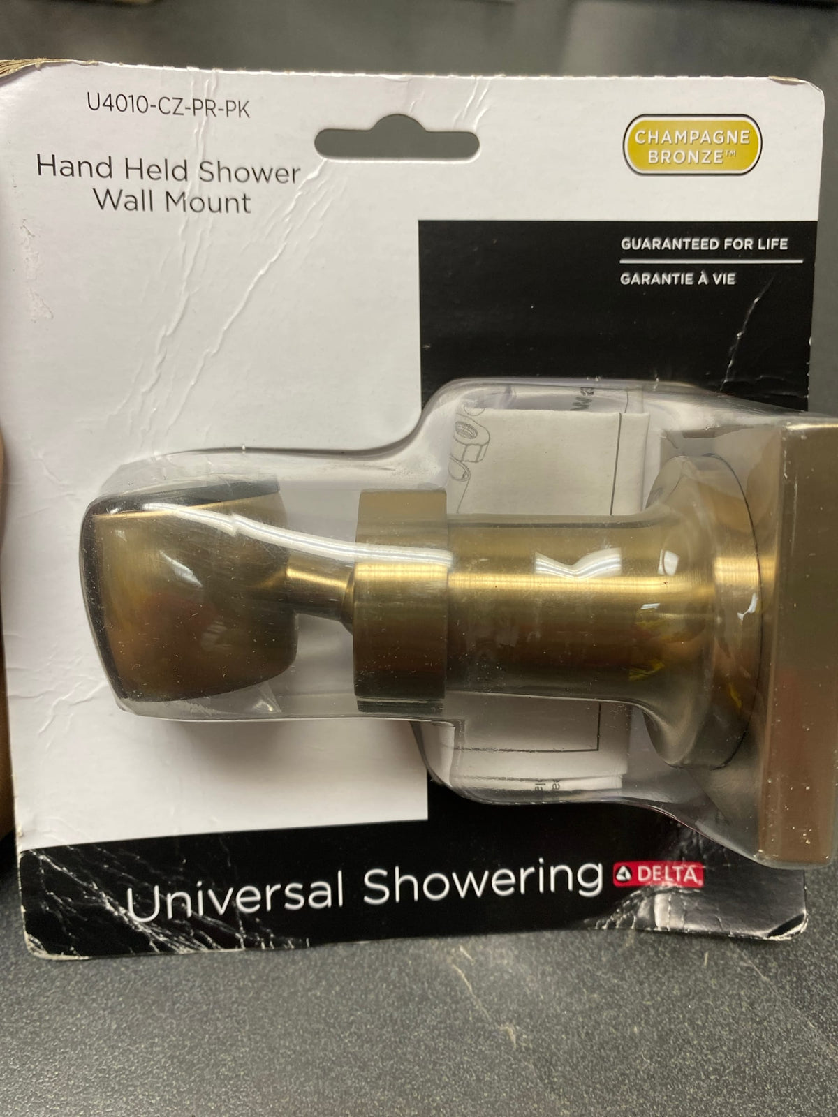Delta U4010-CZ-PR-PK Square Adjustable Wall Mounted Hand Shower Holder - Lumicoat Champagne Bronze