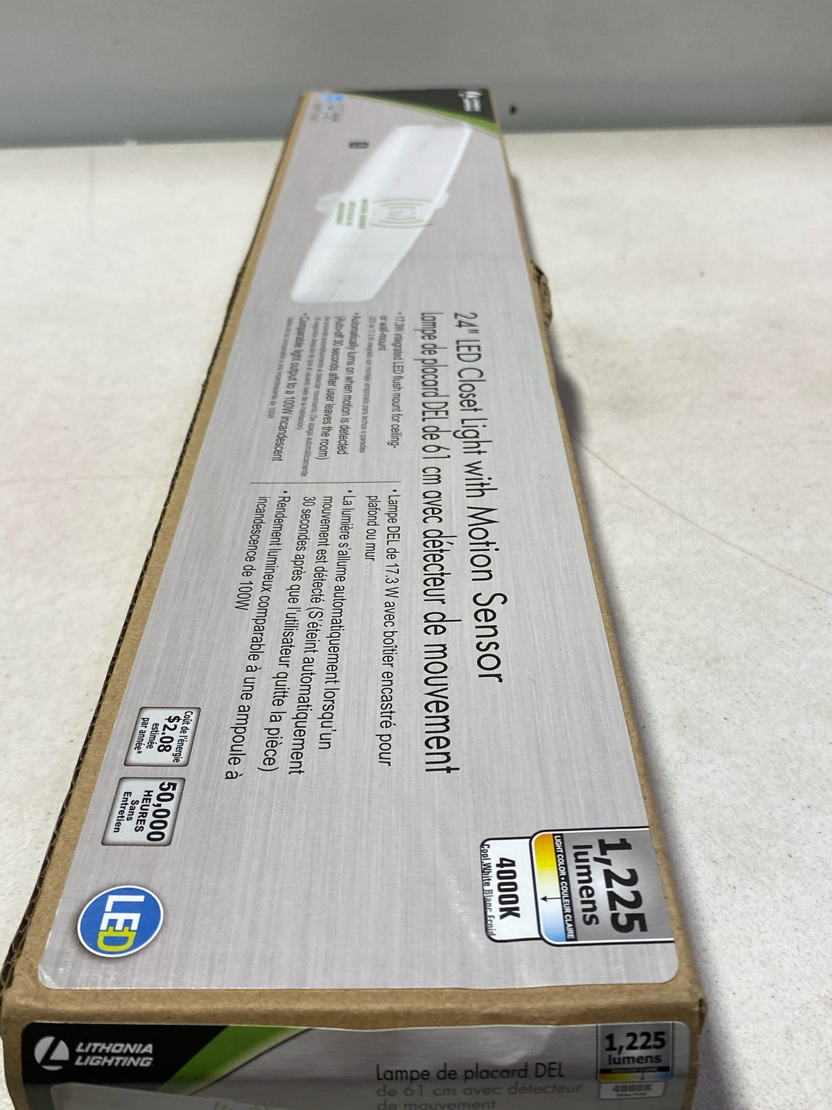 Lithonia lighting FMMCL 24 840 PIR M4 24 in. White LED Closet Light with Sensor
