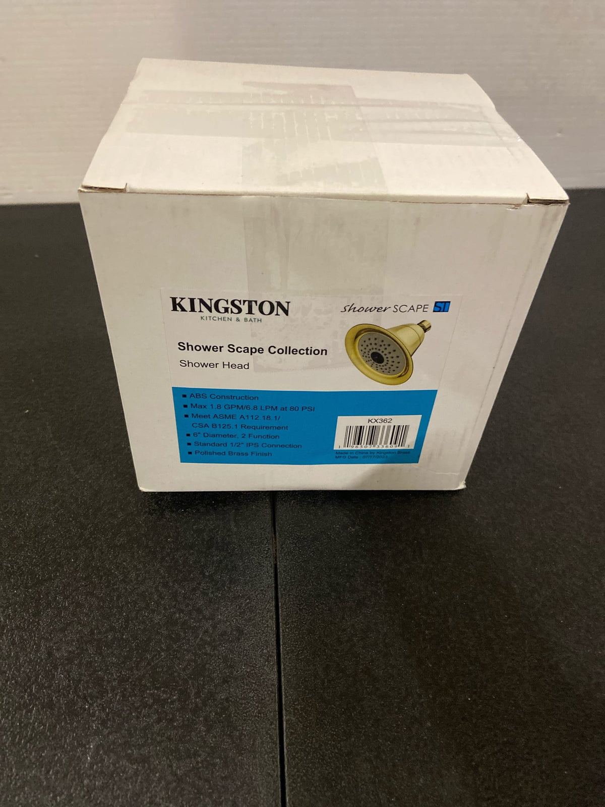Kingston Brass KX362 Shower Scape 6-Inch Round 2-Function ABS Shower Head in Polished Brass