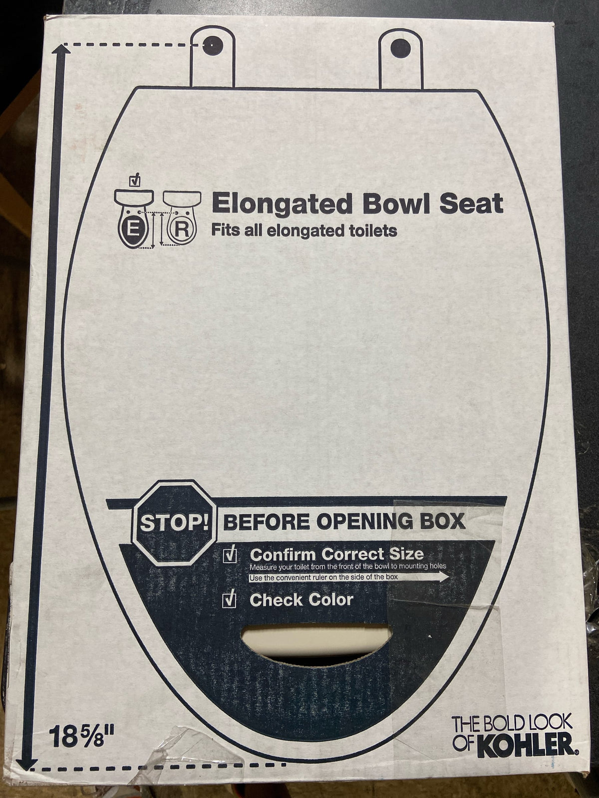 Kohler K-4647-47 Stonewood Elongated Closed-Front Toilet Seat - Almond
