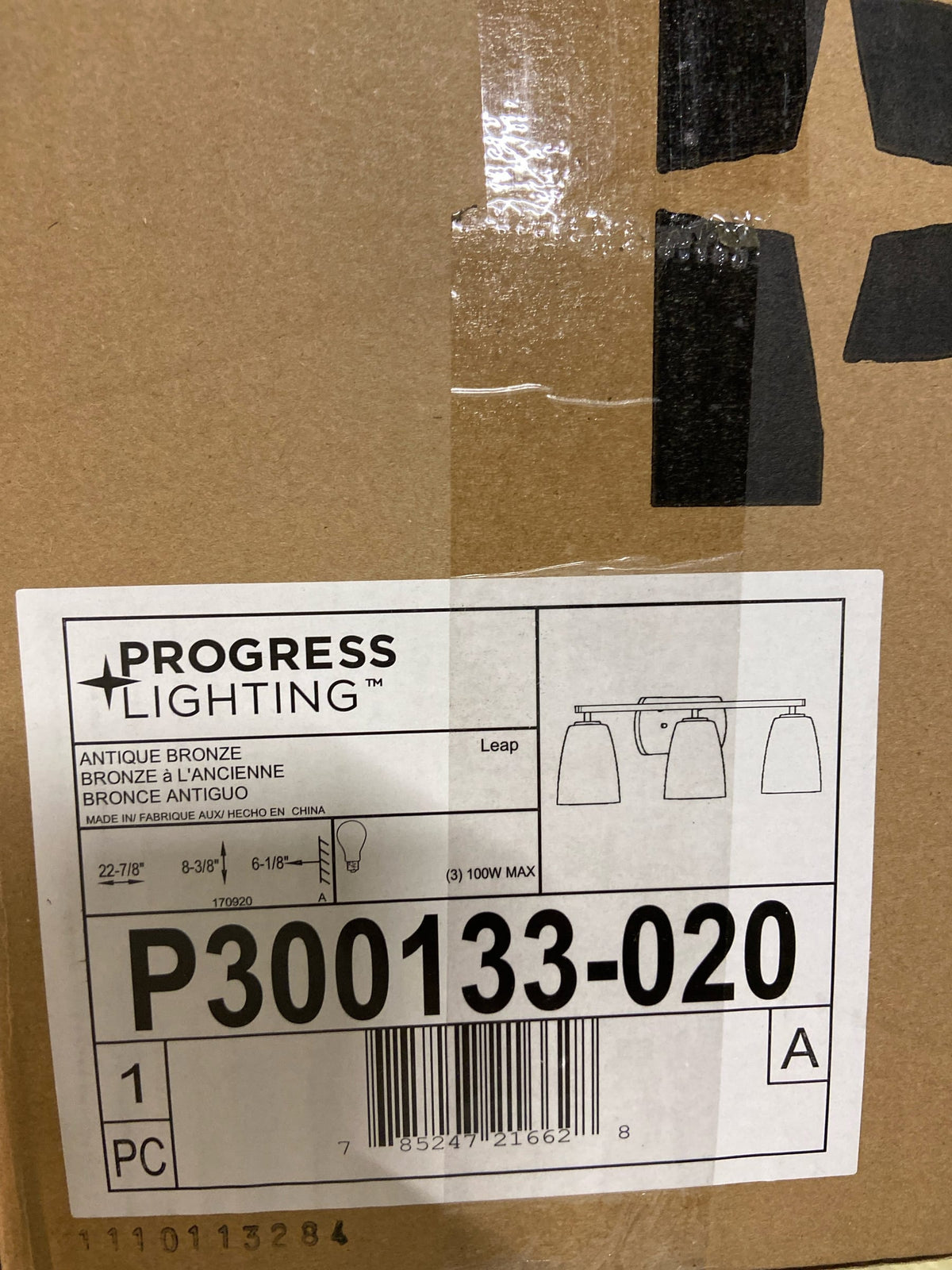 Progress Lighting P300133-020 Leap 3 Light 22-7/8" Wide Bathroom Vanity Light - Antique Bronze