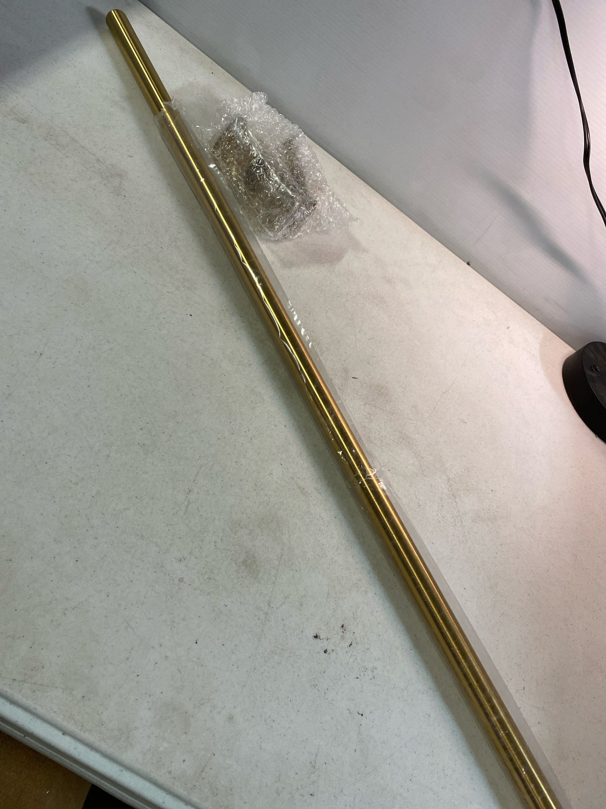 Signature Hardware 466743 66" Straight Brass Shower Rod - Brushed Gold
