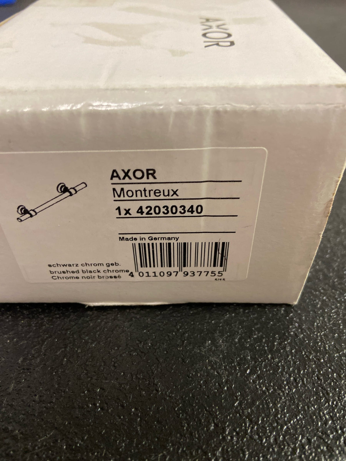 Axor 42030340 Montreux 19" Towel Bar - Engineered in Germany, - Brushed Black Chrome