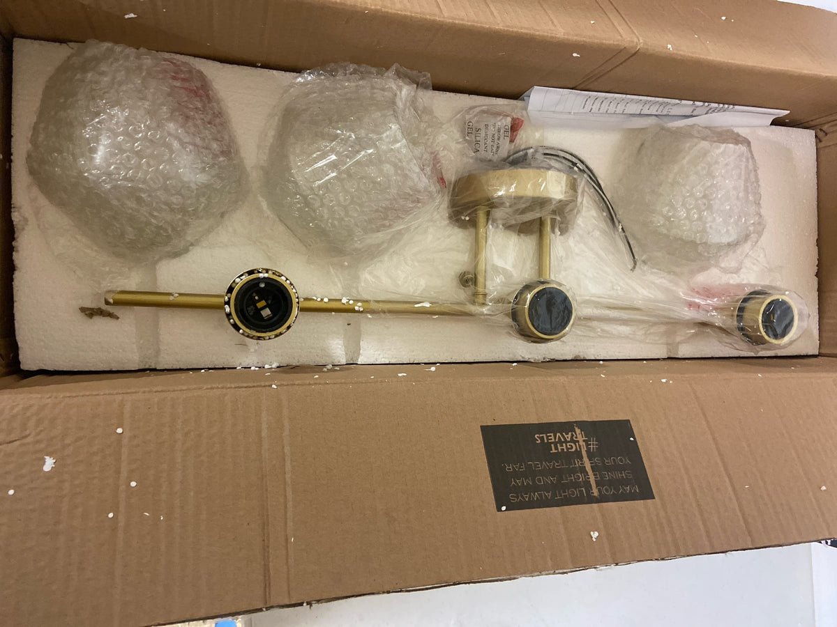 Elegant Lighting LD2316BR Gene 3 Light 28" Wide Vanity Light - Brass