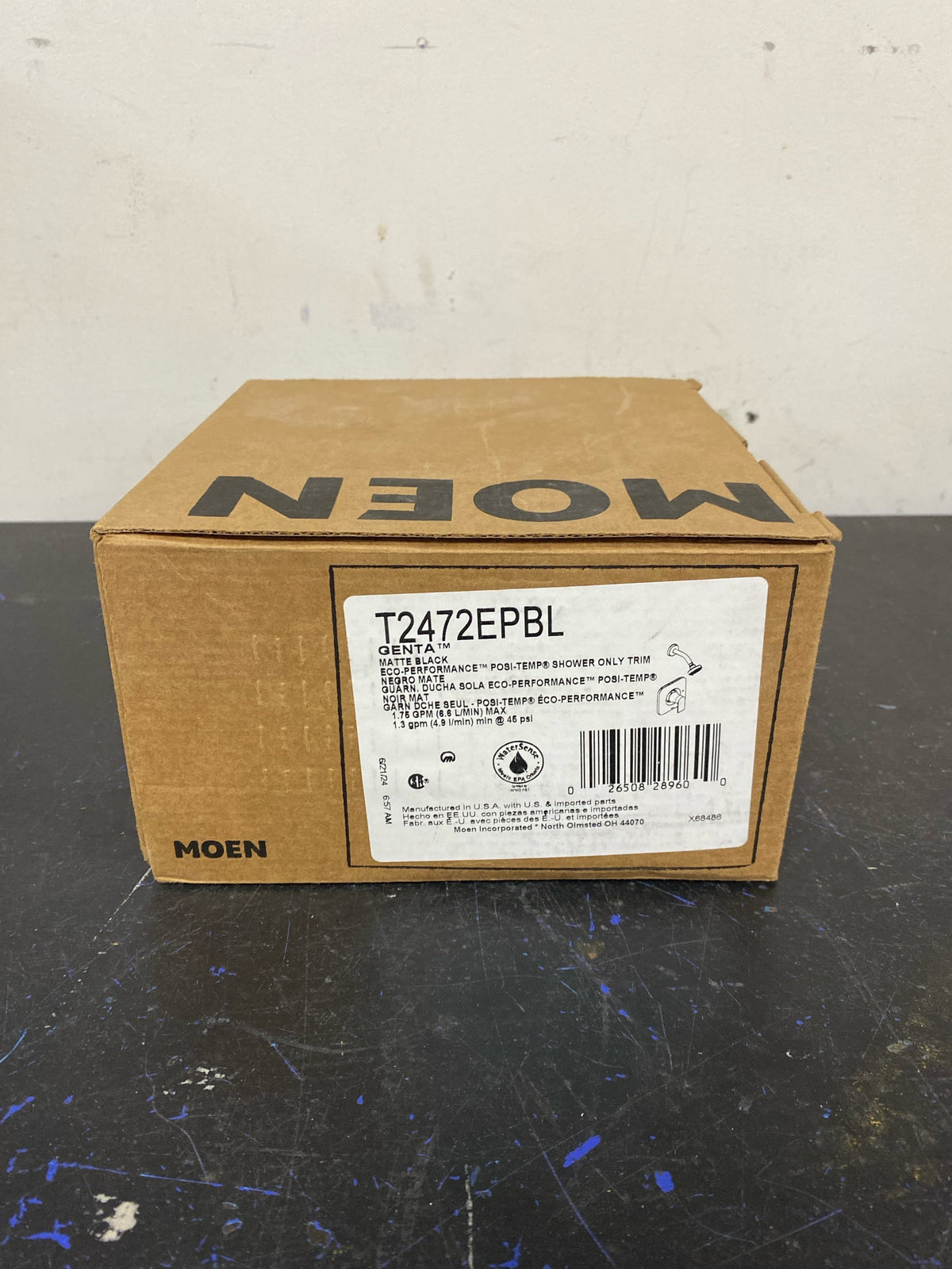 Moen T2472EPBL Genta LX 1.75 GPM Pressure Balanced Shower Trim Package with Multi Function Shower Head - Less Valve - Matte Black