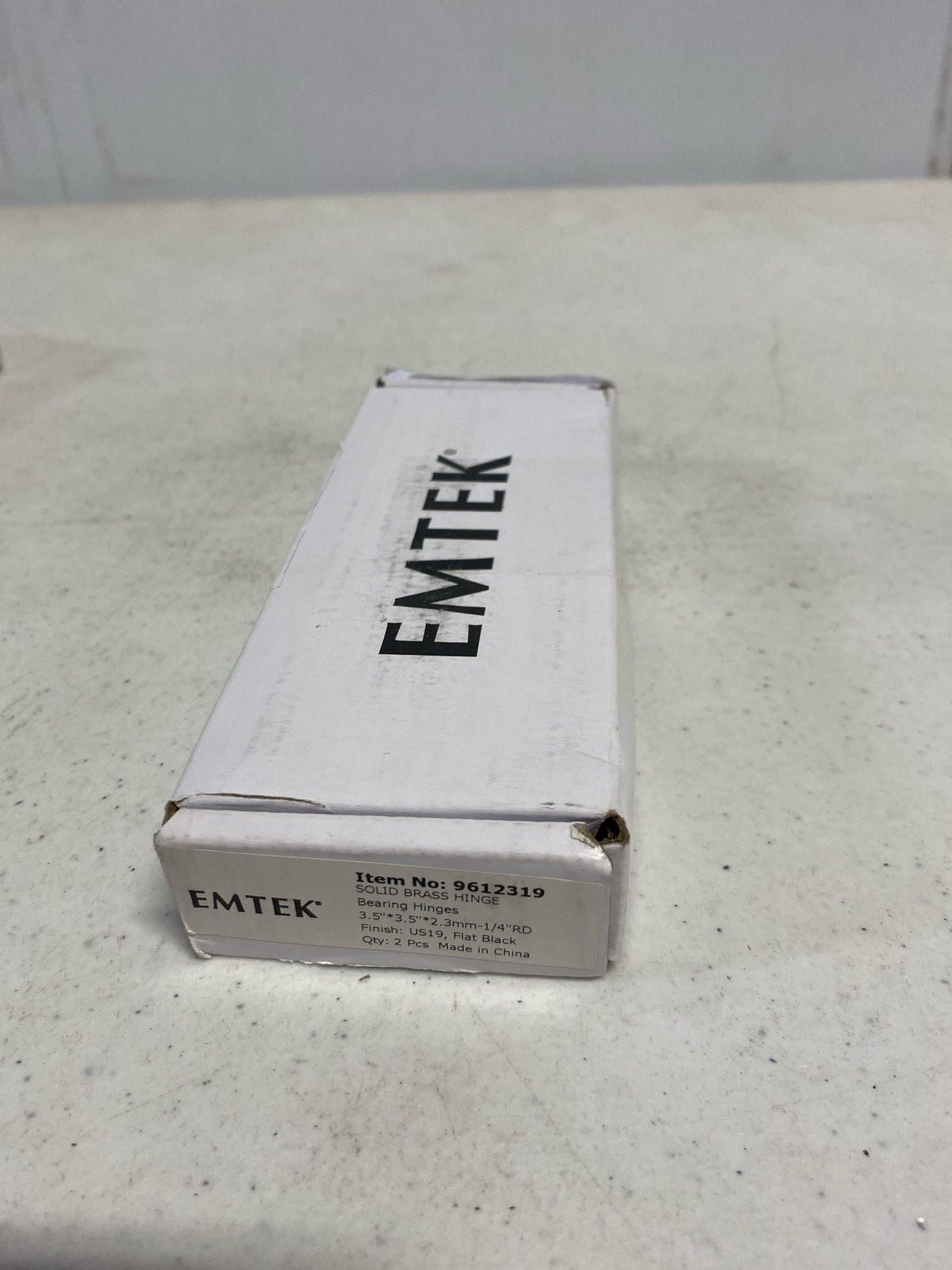 Emtek 96123US19 3.5" x 3.5" Solid Brass 1/4" Radius Corner Plain Bearing Mortise Hinge - Pair - Flat Black