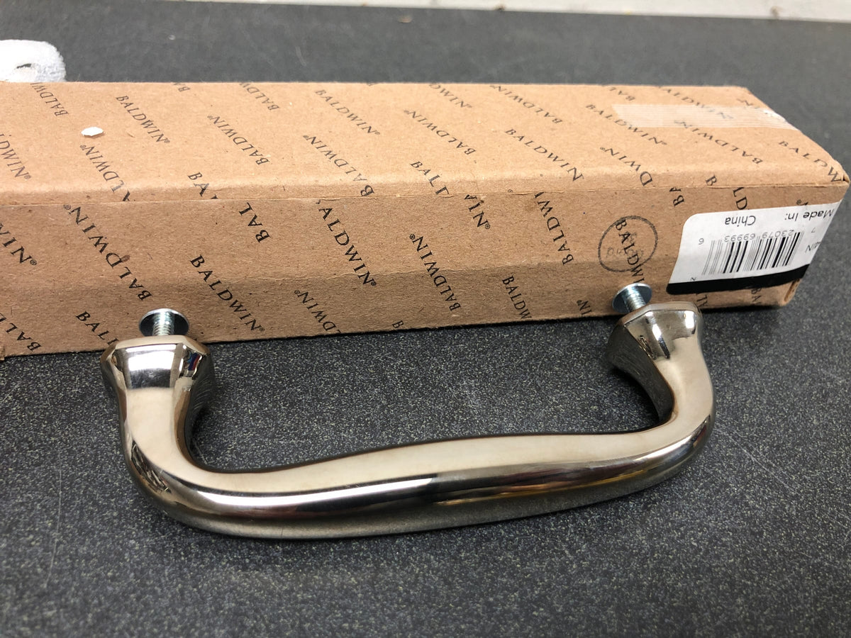Baldwin 4362055BIN Severin Fayerman 4 Inch Center to Center Handle Cabinet Pull from the Estate Collection - Lifetime Polished Nickel