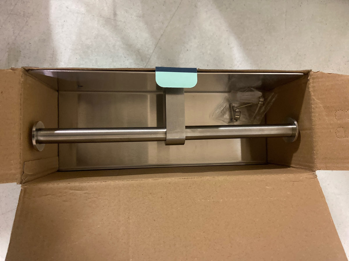 Toilet Paper Holder with Shelf Brushed Nickel Double Head Toilet Tissue Roll ...