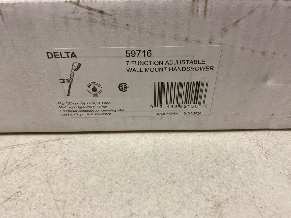 DELTA FAUCET 59716 Premium 7-Setting Adjustable Wall Mount Hand Shower, Chrome