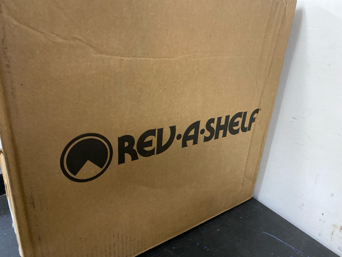 Rev-A-Shelf RV-12PB-LE Classic 16-1/16" White Steel Pull Out Waste Container with Included Lid - White
