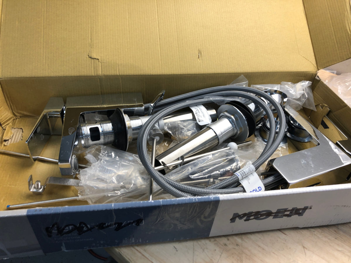 Moen WS84760 Genta 1.2 GPM Single Hole Bathroom Faucet with Lift Rod Drain Assembly - Chrome